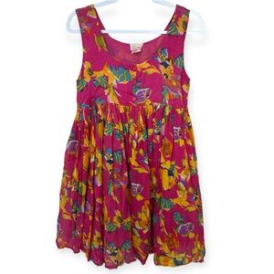 Sita Cotton Made in Napel Fish Aquatic Sea Vibrant Sleeveless Gauzy Dress